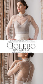 BRIDE bolero, robes, garter LACE WEDDING BOLERO Ivory tulle Wedding bolero long sleevewith bow , Shrug Women Wedding, Bridal Coverup, white Blouse for Bride, Bridal Tulle Blouse, dress capalet18