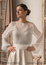 BRIDE bolero, robes, garter LACE WEDDING BOLERO Ivory Silk Wedding bolero long sleeve, Shrug Women Wedding, Bridal Modest Coverup, Boho Blouse for Bride, Bridal Lace Blouse, dress capalet12