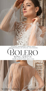 BRIDE bolero, robes, garter LACE WEDDING BOLERO Ivory Lace Wedding bolero long sleeve, Shrug Women Wedding, Bridal Backless Coverup, Ivory Blouse for Bride, Bridal Lace Blouse, dress capalet15