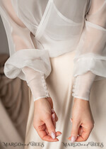 BRIDE bolero, robes, garter LACE WEDDING BOLERO Ivory Silk Wedding bolero long sleeve, Shrug Women Wedding, Bridal Modest Coverup, Boho Blouse for Bride, Bridal Lace Blouse, dress capalet15