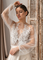 BRIDE bolero, robes, garter LACE WEDDING BOLERO Ivory Lace Wedding bolero long sleeve, Shrug Women Wedding, Bridal Backless Coverup, Ivory Blouse for Bride, Bridal Lace Blouse, dress capalet16