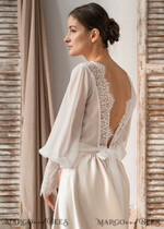 BRIDE bolero, robes, garter LACE WEDDING BOLERO Ivory Silk and Lace Wedding bolero long sleeve, Shrug Women Wedding, Bridal Backless Coverup, Ivory Blouse for Bride, Bridal Lace Blouse, dress capalet21