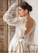 BRIDE bolero, robes, garter LACE WEDDING BOLERO Ivory Silk and Lace Wedding bolero long sleeve, Shrug Women Wedding, Bridal Backless Coverup, Ivory Blouse for Bride, Bridal Lace Blouse, dress capalet21