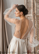 BRIDE bolero, robes, garter LACE WEDDING BOLERO Ivory Lace Wedding bolero puff sleeve, Shrug Women Wedding, Bridal Backless Coverup, Ivory Blouse for Bride, Bridal Lace Blouse, dress capalet12
