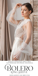 BRIDE bolero, robes, garter LACE WEDDING BOLERO Ivory Lace Wedding bolero puff sleeve, Shrug Women Wedding, Bridal Backless Coverup, Ivory Blouse for Bride, Bridal Lace Blouse, dress capalet12