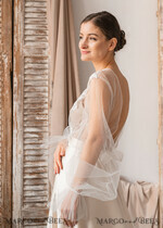 BRIDE bolero, robes, garter LACE WEDDING BOLERO Ivory Lace Wedding bolero puff sleeve, Shrug Women Wedding, Bridal Backless Coverup, Ivory Blouse for Bride, Bridal Lace Blouse, dress capalet12