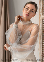 BRIDE bolero, robes, garter LACE WEDDING BOLERO Ivory tulle Wedding bolero puff sleeve, Shrug Women Wedding, Bridal Coverup, Ivory Blouse for Bride, Bridal Tulle Blouse, dress capalet16