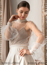 BRIDE bolero, robes, garter LACE WEDDING BOLERO Ivory tulle Wedding bolero puff sleeve, Shrug Women Wedding, Bridal Coverup, Ivory Blouse for Bride, Bridal Tulle Blouse, dress capalet16