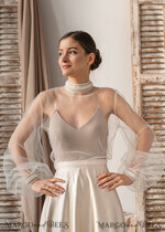 BRIDE bolero, robes, garter LACE WEDDING BOLERO Ivory tulle Wedding bolero puff sleeve, Shrug Women Wedding, Bridal Coverup, Ivory Blouse for Bride, Bridal Tulle Blouse, dress capalet16