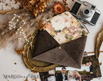 PHOTO ALBUM/ PHOTO BOX  envelopes for photos Packaging for Wedding and Family Photographers, Customized velvet Envelope for Photos with floral liner, velvet Case Prints 5x79