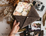 PHOTO ALBUM/ PHOTO BOX  envelopes for photos Packaging for Wedding and Family Photographers, Customized velvet Envelope for Photos with floral liner, velvet Case Prints 5x79