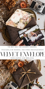 PHOTO ALBUM/ PHOTO BOX  envelopes for photos Packaging for Wedding and Family Photographers, Customized velvet Envelope for Photos with floral liner, velvet Case Prints 5x79