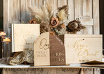 CARD BOXES Wood Eco Rustic Card boxes rustic wood Set Card Box Guestbook & Sign, Wedding Card Box with lock Instant Instax Guestbook, wooden Wedding Money Box Sing Guestbook Set,  Card Box with slot and lock  cards and gift Arch acrylic sign set32