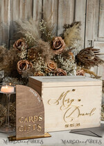 CARD BOXES Wood Eco Rustic Card boxes rustic wood Set Card Box  & Sign, Wedding Card Box with lock cards gifts sign with stand, wooden Wedding Money Box Sing Guestbook Set,  Card Box with slot and lock  cards and gift Arch acrylic sign set17