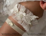 BRIDE bolero, robes, garter GARTER FOR BRIDE Set of Two gartes, personalised wedding garter in box, something blue tulle lace garter & personalised toss set, garter for bride, bridal shower gift for bride, ivory tulle garter set, gift for bride, toss garter9