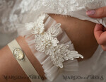 BRIDE bolero, robes, garter GARTER FOR BRIDE Set of Two gartes, personalised wedding garter in box, something blue tulle lace garter & personalised toss set, garter for bride, bridal shower gift for bride, ivory tulle garter set, gift for bride, toss garter9