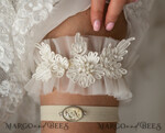 BRIDE bolero, robes, garter GARTER FOR BRIDE Set of Two gartes, personalised wedding garter in box, something blue tulle lace garter & personalised toss set, garter for bride, bridal shower gift for bride, ivory tulle garter set, gift for bride, toss garter9