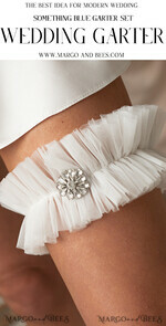 BRIDE bolero, robes, garter GARTER FOR BRIDE wedding garter set in box,  tulle & crystals garter set, garter for bride, bridal shower gift for bride, ivory tulle garter set, gift for bride5