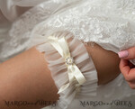 BRIDE bolero, robes, garter GARTER FOR BRIDE Set of Two gartes, personalised wedding garter in box, something blue tulle garter & personalised toss set, garter for bride, bridal shower gift for bride, ivory tulle garter set, gift for bride, toss garter12