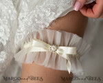 BRIDE bolero, robes, garter GARTER FOR BRIDE Set of Two gartes, personalised wedding garter in box, something blue tulle garter & personalised toss set, garter for bride, bridal shower gift for bride, ivory tulle garter set, gift for bride, toss garter12