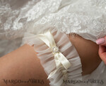 BRIDE bolero, robes, garter GARTER FOR BRIDE Set of Two gartes, personalised wedding garter in box, something blue tulle garter & personalised toss set, garter for bride, bridal shower gift for bride, ivory tulle garter set, gift for bride, toss garter12