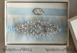 BRIDE bolero, robes, garter GARTER FOR BRIDE Set of Two gartes, personalised wedding garter in box, something blue tulle garter & personalised toss set, garter for bride, bridal shower gift for bride, tulle garter set, gift for bride, toss garter4