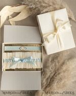 BRIDE bolero, robes, garter GARTER FOR BRIDE Set of Two gartes, personalised wedding garter in box, something blue tulle garter & personalised toss set, garter for bride, bridal shower gift for bride, tulle garter set, gift for bride, toss garter8