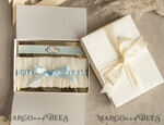 BRIDE bolero, robes, garter GARTER FOR BRIDE Set of Two gartes, personalised wedding garter in box, something blue tulle garter & personalised toss set, garter for bride, bridal shower gift for bride, tulle garter set, gift for bride, toss garter8