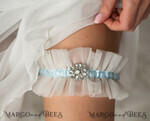 BRIDE bolero, robes, garter GARTER FOR BRIDE Set of Two gartes, personalised wedding garter in box, something blue tulle garter & personalised toss set, garter for bride, bridal shower gift for bride, ivory tulle garter set, gift for bride, toss garter10