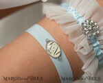 BRIDE bolero, robes, garter GARTER FOR BRIDE Set of Two gartes, personalised wedding garter in box, something blue tulle garter & personalised toss set, garter for bride, bridal shower gift for bride, ivory tulle garter set, gift for bride, toss garter10