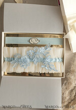 BRIDE bolero, robes, garter GARTER FOR BRIDE Set of Two gartes, personalised wedding garter in box, something blue tulle garter & personalised toss set, garter for bride, bridal shower gift for bride, tulle garter set, gift for bride, toss garter9