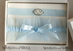 BRIDE bolero, robes, garter GARTER FOR BRIDE Set of Two gartes, personalised wedding garter in box, something blue tulle garter & personalised toss set, garter for bride, bridal shower gift for bride, tulle garter set, gift for bride, toss garter6