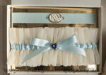 BRIDE bolero, robes, garter GARTER FOR BRIDE Set of Two gartes, personalised wedding garter in box, something blue tulle garter & personalised toss set, garter for bride, bridal shower gift for bride, tulle garter set, gift for bride, toss garter6