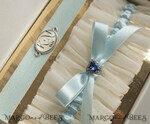 BRIDE bolero, robes, garter GARTER FOR BRIDE Set of Two gartes, personalised wedding garter in box, something blue tulle garter & personalised toss set, garter for bride, bridal shower gift for bride, tulle garter set, gift for bride, toss garter6