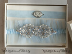 BRIDE bolero, robes, garter GARTER FOR BRIDE Set of Two gartes, personalised wedding garter in box, something blue tulle garter & personalised toss set, garter for bride, bridal shower gift for bride, tulle garter set, gift for bride, toss garter4