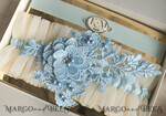 BRIDE bolero, robes, garter GARTER FOR BRIDE Set of Two gartes, personalised wedding garter in box, something blue tulle garter & personalised toss set, garter for bride, bridal shower gift for bride, tulle garter set, gift for bride, toss garter6