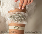 BRIDE bolero, robes, garter GARTER FOR BRIDE Set of Two gartes, personalised wedding garter in box, something blue tulle garter & personalised toss set, garter for bride, bridal shower gift for bride, ivory tulle garter set, gift for bride, toss garter6