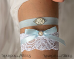 BRIDE bolero, robes, garter GARTER FOR BRIDE Set of Two gartes, personalised wedding garter in box, something blue lace garter & personalised toss set, garter for bride, bridal shower gift for bride, white garter set, gift for bride, toss garter7