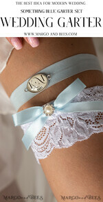 BRIDE bolero, robes, garter GARTER FOR BRIDE Set of Two gartes, personalised wedding garter in box, something blue lace garter & personalised toss set, garter for bride, bridal shower gift for bride, white garter set, gift for bride, toss garter7