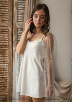 BRAUT Bolero, Kleider, Strumpfband NACHTKLEID / UNTERHEMD Weißes/Elfenbein Nachthemd mit Perlen, Seidensatin für die Braut, Brautunterkleid, Hochzeitsunterwäsche, Brautunterwäsche, Braut-Nachthemd.16