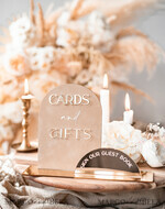 TISCHDEKORATIONSCHILDER   Gästebuch & Karten Geschenke Schilder Goldene Acryl Geschenke & Karten Schilder mit Ständer, Beige Samt und goldenes Gästebuch Schild, Goldene Plexi Geschenke & Karten Schilder, Luxuriöse Hochzeits Gästebuch Dekor Centerpieces7