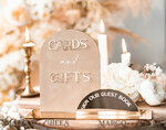 TISCHDEKORATIONSCHILDER   Gästebuch & Karten Geschenke Schilder Goldene Acryl Geschenke & Karten Schilder mit Ständer, Beige Samt und goldenes Gästebuch Schild, Goldene Plexi Geschenke & Karten Schilder, Luxuriöse Hochzeits Gästebuch Dekor Centerpieces7