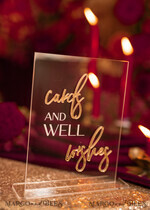 TISCHDEKORATIONSCHILDER   Gästebuch & Karten Geschenke Schilder Transparente Acrylkarten und Glückwunsch-Schild, klares Acryl- und Goldschild, goldenes Plexi-Schild, luxuriöse Hochzeits Tischdekoration, Hochzeitsbeschilderung goldene Spiegelschilder18