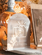 TABLE DECOR SIGNS Guestbook & Cards Gifts Signs beige painted Acrylic sign Our guestbook Sign, Arch  Polaroid Guestbook Sign, Nude Gold Plexi Sign Our guestbook, Taupe Instax Wedding Table Decor, Wedding Signage Golden Mirror Guestbook Sign with stand6