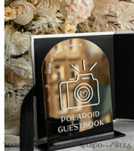 TABLE DECOR SIGNS Guestbook & Cards Gifts Signs gloss black  Acrylic sign Our guestbook Sign,  Arch Instax Guestbook Sign, Black Plexi Photobook  Sign Our guestbook, Wedding Signage Polaroid Guestbook Sign with stand5