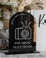 TABLE DECOR SIGNS Guestbook & Cards Gifts Signs gloss black  Acrylic sign Our guestbook Sign,  Arch Instax Guestbook Sign, Black Plexi Photobook  Sign Our guestbook, Wedding Signage Polaroid Guestbook Sign with stand5