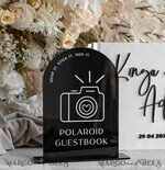 TABLE DECOR SIGNS Guestbook & Cards Gifts Signs gloss black  Acrylic sign Our guestbook Sign,  Arch Instax Guestbook Sign, Black Plexi Photobook  Sign Our guestbook, Wedding Signage Polaroid Guestbook Sign with stand5