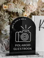 TABLE DECOR SIGNS Guestbook & Cards Gifts Signs gloss black  Acrylic sign Our guestbook Sign,  Arch Instax Guestbook Sign, Black Plexi Photobook  Sign Our guestbook, Wedding Signage Polaroid Guestbook Sign with stand5