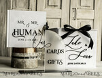 TABLE DECOR SIGNS Guestbook & Cards Gifts Signs Acrylic cards and guestbook sign Combo, clear & frosted Acryl Signs, Black Plexi card box and sign, our guestbook sign, Luxury Wedding, BWs9