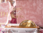TABLE DECOR SIGNS Guestbook & Cards Gifts Signs Golden Acrylic gifts & cards signs with stand, blush pink Velvet and gold guestbook Sign, Golden Plexi gifts & cards signs, Luxury Wedding guestbook Decor Centerpieces16